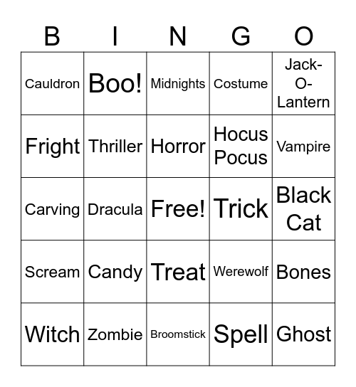 HALLOWEEN Bingo Card