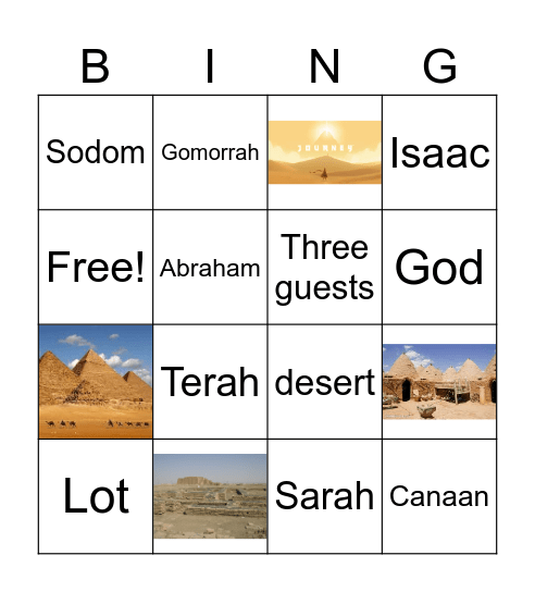 Abraham and Sarah Bingo Card