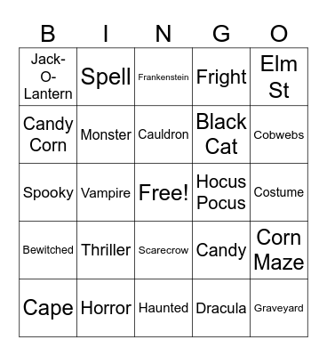 HALLOWEEN Bingo Card