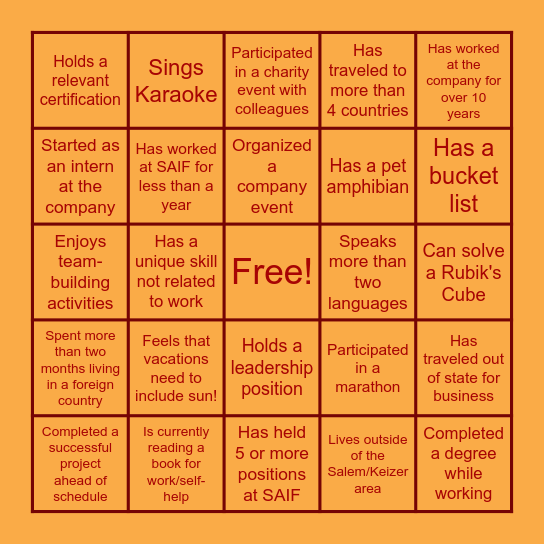 MSC meets SC Bingo Card