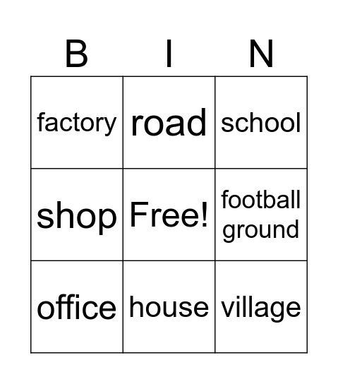 Human Features Bingo Card