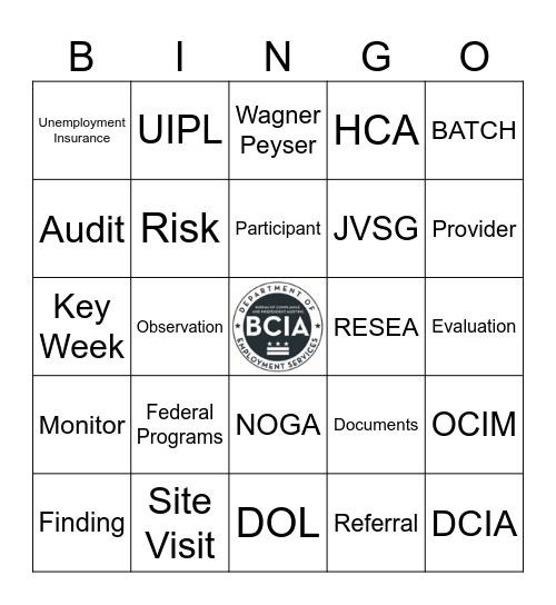 Compliance Bingo Card