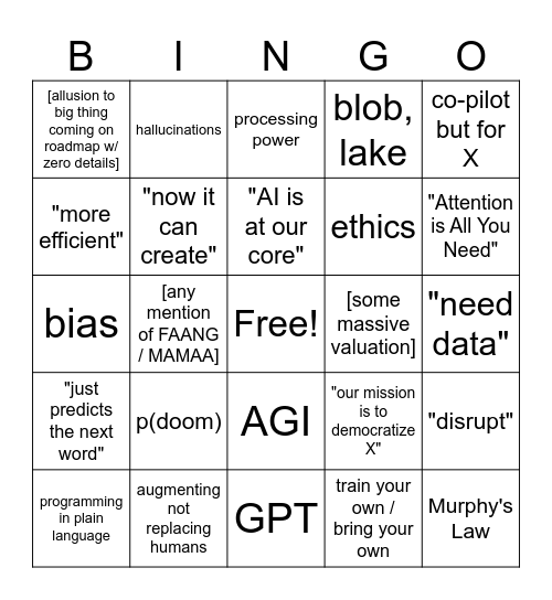 Q4 : Y23 AI Bingo Card