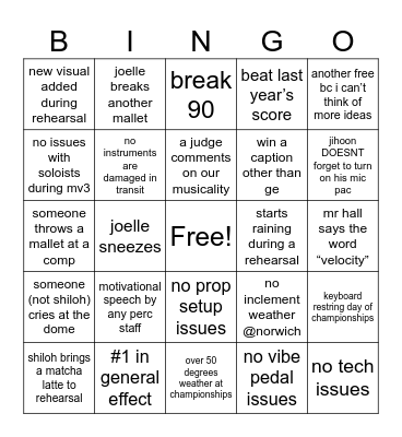 rmb pit syracuse bingo 2023 Bingo Card