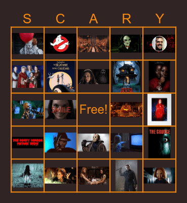 Halloween Movie Bingo Card