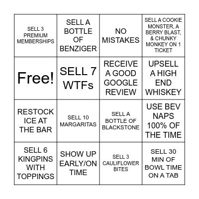 Server Bingo Card