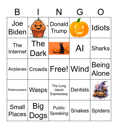 My FEARS Bingo Card