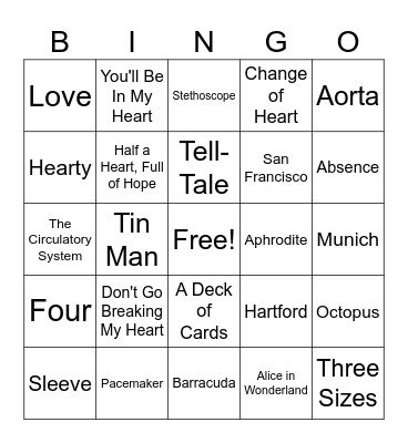 Heartfest Bingo Card