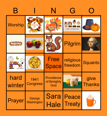 Thanksgiving Bingo Card