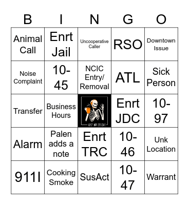 Halloween Time Bingo Card