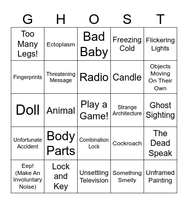 Spookycon 2023 Bingo Card