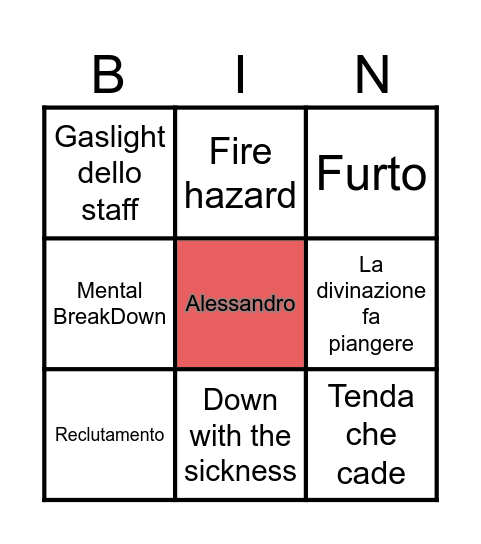 Il baglio del Bingo (Oroh) Bingo Card