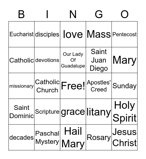 Religion Review Chapter 12 Bingo Card
