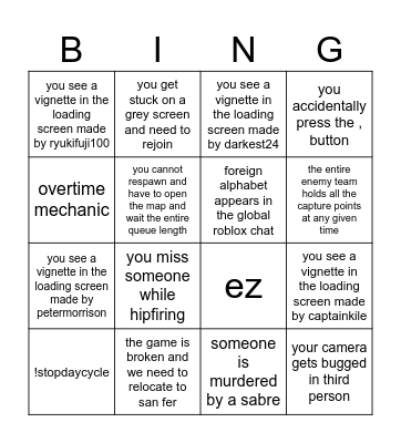 TPHE PR Bingo Card