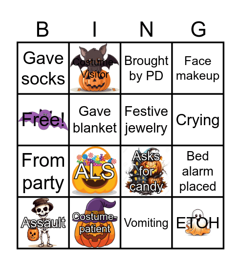 Halloween Weekend Bingo Card