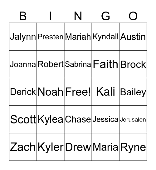 The Crossing Bingo Card
