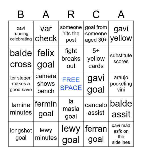 EL CLASSICO BINGO Card