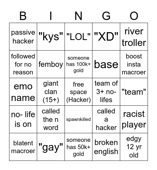 moomoo bingo Card