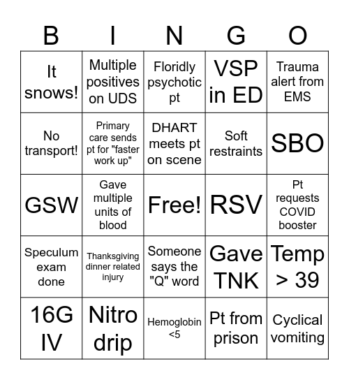 November Bingo Card