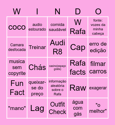 windo bingo Card