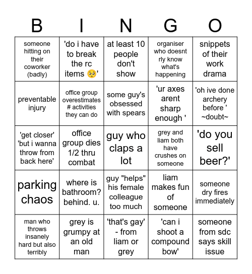 corp group Bingo Card