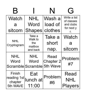 Spring Break FUN! Bingo Card