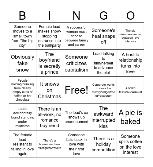 Hallmark Tropes Bingo! Bingo Card