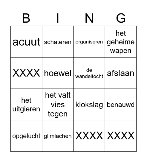 Thema 3-week 1 Bingo Card