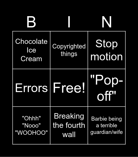 Grace's World Bingo Card