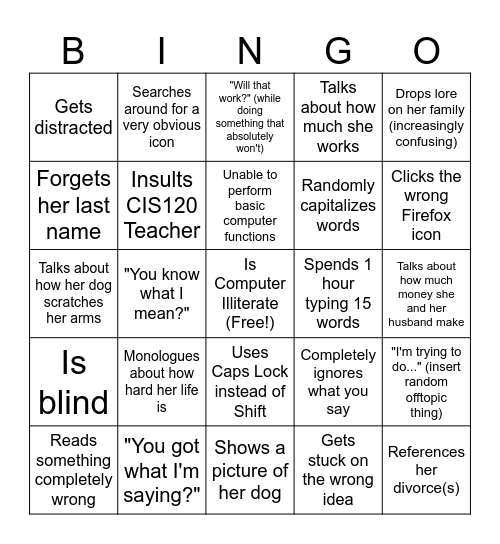 Suzanne Shimer Bingo Card