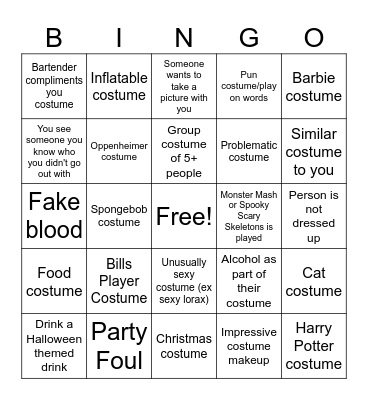 Halloween Bingo Card