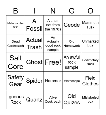 Night in the Core Room Bingo Card