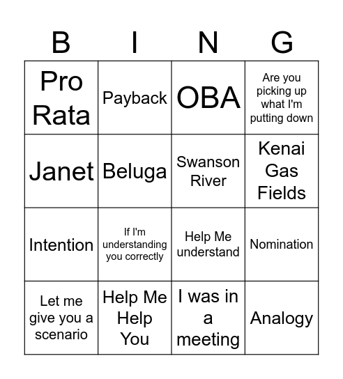 Tyler Bingo Card