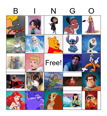 Cast & Crew Party - Disney Bingo Card