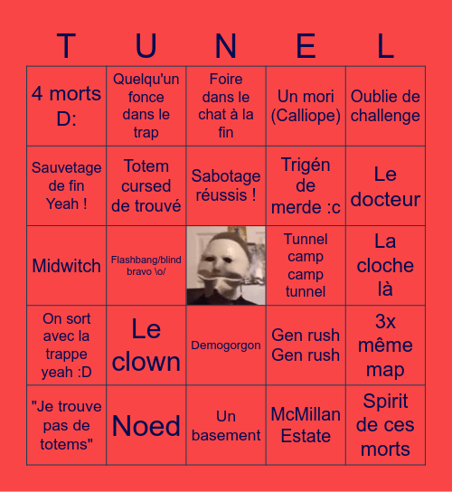 Les soirées DBD de ces morts Bingo Card