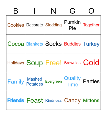 Winter Wonderland Bingo Card