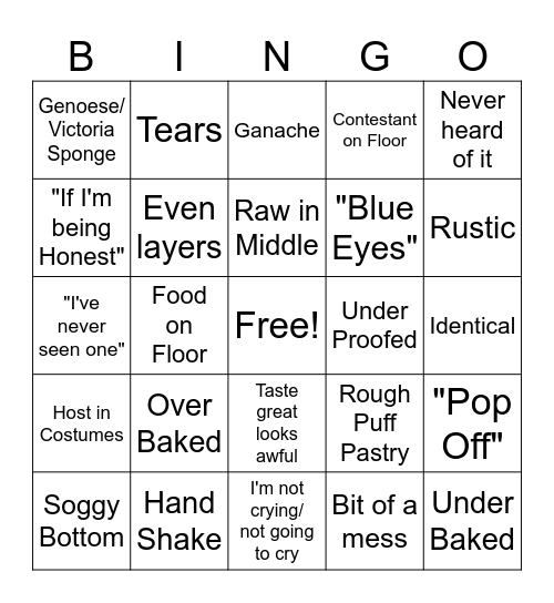 Baking Bingo Card