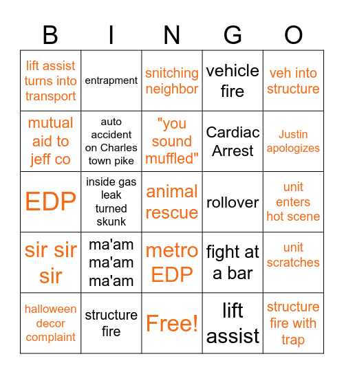 Full Moon Bingo Card