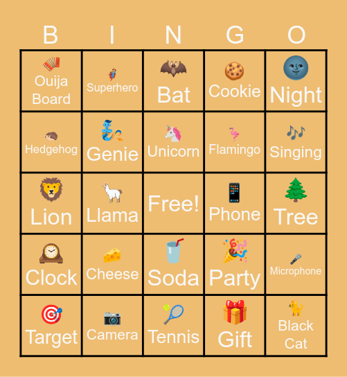 Spooky Emoji Bingo: 75 Halloween Symbols Bingo Card