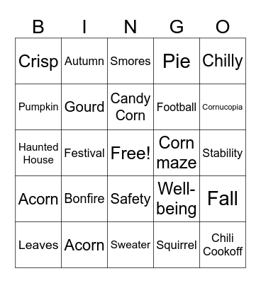 Fall Festival Bingo Card