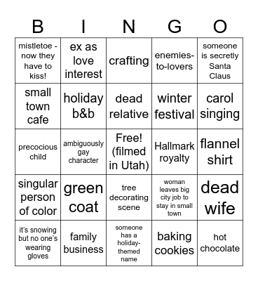 Hallmark Bingo Card