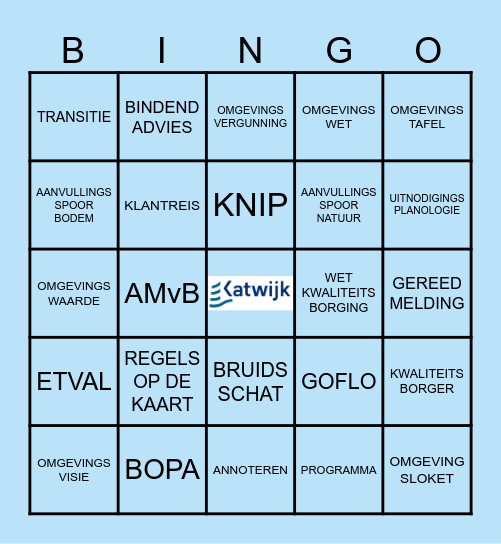 OMGEVINGSWET KATWIJK Bingo Card