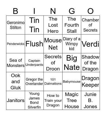 Room 9 Book Bingo Card