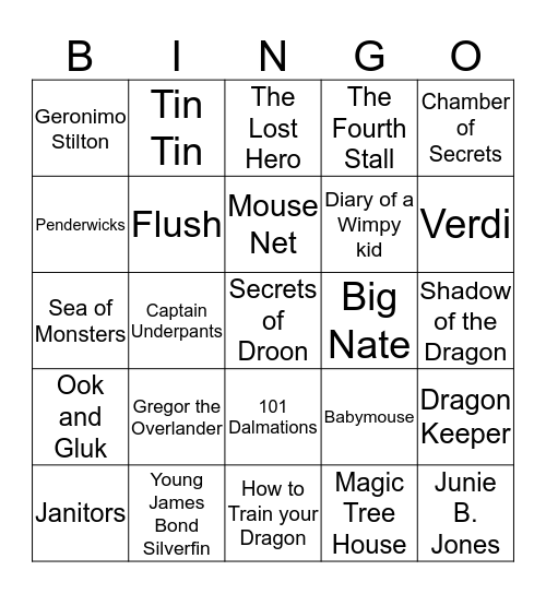 Room 9 Book Bingo Card
