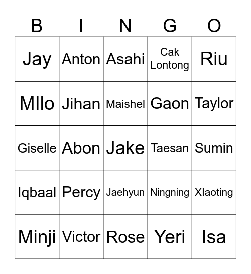 Jaehyun BND Bingo Card