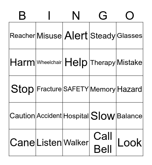 National Patient Safety Awareness Weel Bingo Card