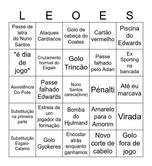 SPORTING (LIMA) Bingo Card