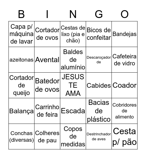 CHÁ de COZINHA da MANU Bingo Card