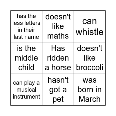 Bingo Card