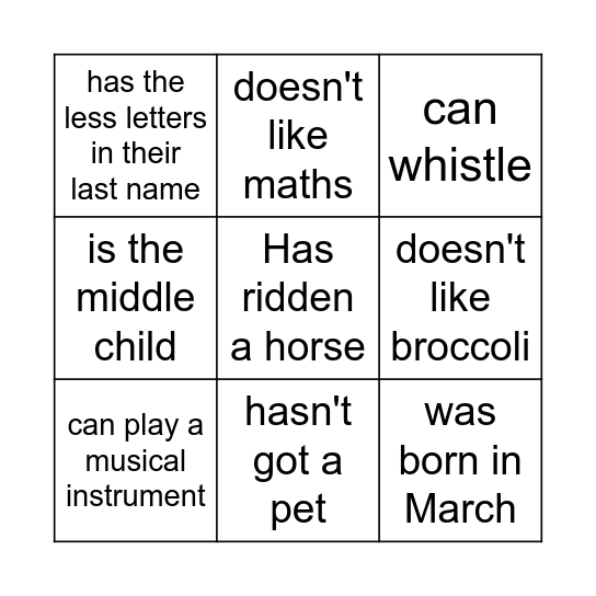 Bingo Card